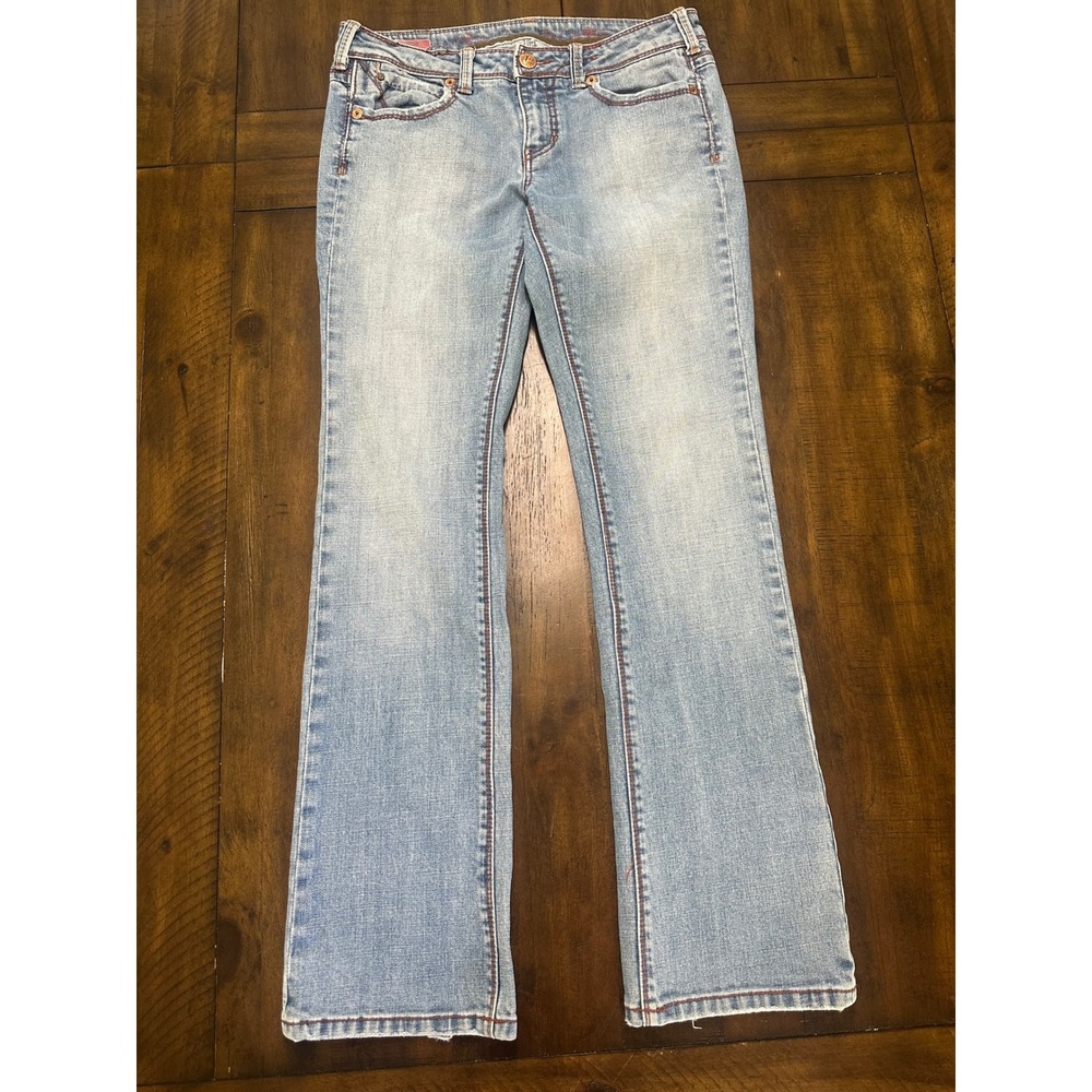 Fragile Blue Jeans Women Light Wash Low Rise Bootcut Denim‎ Size 9 Y2K Style